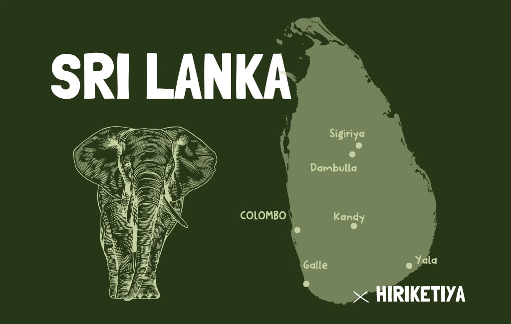 Carte Hiriketiya, Sud du Sri Lanka